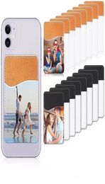 Sublimation Blank PU Leather Soft Card Holders White Heat Transfer for Back of Cell Phone Cards Holder Case Pocket9485874