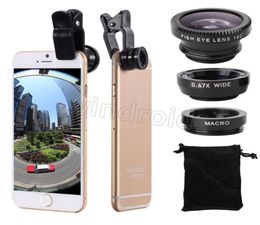 3 In 1 Universal Clip Camera Mobile Phone Lens Fish Eye Macro Wide Angle For iPhone 7 Samsung Galaxy S8 HTC Huawei All Phones 4092594