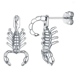Stud Earrings U7 925 Silver Scorpion Earring Two Wearing Way Tail Pin 3D Animal Charm Gothic Punk Unisex Jewellery Brincos