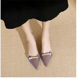 Hot Baotou Flip Flop Sandals Platform Wedges For Women Summer Sandal Spring Pointed High Sandles Heels Quality Shallow Mouth Beaded Single Shoes 240228