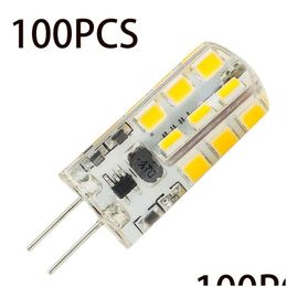 Led Bulbs 100 Pieces Of G4 Led Bbs Jc Double Plug Base Bb 3W Ac/Dc 12V Ac 220V 20W-30W T3 Halogen Light Replacement Landscape Lamp Dro Dhxv9