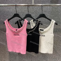 Women Tanks Sleeveless Knitted Vest Letter T Shirts Sexy Ladies Beach Tanks Tops For Sports Tops