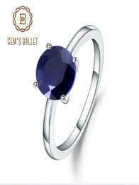 Gem039s Ballet 257Ct Natural Blue Sapphire 925 Sterling Silver Gemstone Solitaire Wedding Engagement Rings For Women Fine Jewe3215369