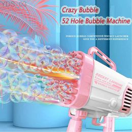 Gun Toys 2021 Hot Kids Gatling Bubble Gun Toy 44-Hole Charging Electric Automatic Bubble Machine Summer Outdoor Soap Water Children Toys YQ240307