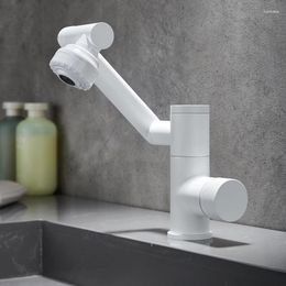 Bathroom Sink Faucets Copper Gun Grey Multi-Function Rocker Arm Universal Rotating Digital Display Lifting Inter-Platform Basin Washbasin