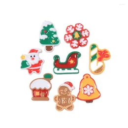 Decorative Flowers Resin Decoration Crafts Christmas Gingerbread Snowflake Beads Flatback Cabochon Scrapbook DIY Embellishments Accessories