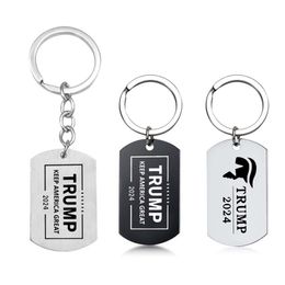 Favour Stainless Party Steel 2024 Keychain America Campaign Trump Supporter Metal Keychains Necklace s