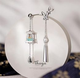Thaya Women Earring Silver Needles Tassels Green Lantern Eardrop Exquisite s Dangle For Luxury Fine Jewellery 2106185002465