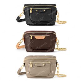 82335 Mini Bumbag Designer Waist Bag Fanny pack Brown Flower Leather Crossbody Purses Messenger Men Leather Handbag Fashion Wallet #LBB-04