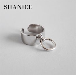 SHANICE Charm Trendy 925 Sterling Silver Rings for Women Big Smooth Face Finger Opening Ring Silver 925 Jewellery Cool Punk 2202097907169