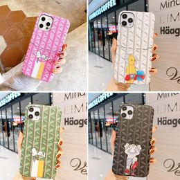 İPhone 15 Pro Maks Deri için Gy Cartoon Case, 14 Plus 13 12 11 Pro Tasarımcı Telefon Kılıf Kartı Tutucu Şok geçirmez Ultra İnce Dalgalı Lüks Telefon Cüzdan Kılıf Kılıf Köpekbalığı Ayısı