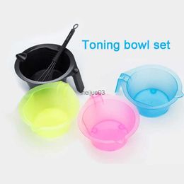 Hair Colour Mixing Bowls 2023 Professional Salon Hair Dyeing Bowl Whisk Hair Colouring Dye Mixer Bowls Set Dyestuff Whisk Hairdressing Styling DIY ToolL2403