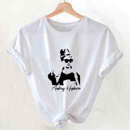 T-shirt Audrey Hepburn TShirt Women Casual Rock Vintage Tee Shirt Streetwear Short Sleeve Summer Csaual T Shirt Women's Clothing