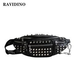 Punk Style Rivets Waist Pack Luxury Designer Fanny Small Women Phone Pouch Belt Bag Purse MX200717331b