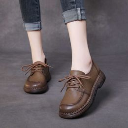 In Handmade Sole Casual Soft Women Leather Small Autumn New Comfortable Lace Up Cowhide Single For Womens Shoes 995 Sgle S 333 63267 s