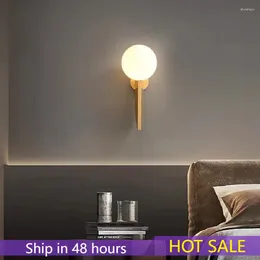 Wall Lamp Modern Luxury Copper LED Minimalist G9 Bulbs Sconce Bedroom Living Room Aisle Background Light Gold Stair