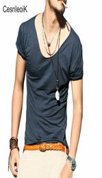 Men039s Exclusive Pretty Tops V Neck T Shirts Stunning Cut Off Border Summer Style kg3712931212