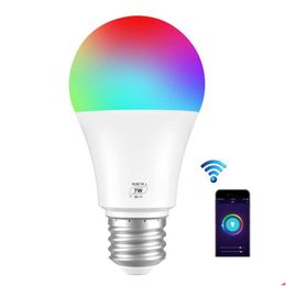 Led Bulbs Smart Wifi Bb Rgbc Led A19 7W 500Lm Dimmable Colorf Compatible With Alexa And Home Drop Delivery Lights Lighting Lighting Bu Dhgor