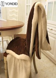 YOMDID Winter Wool Blanket Ferret Cashmere Blanket Warm Blankets Fleece Super Warm Soft Throw On Sofa Bed Cover Square Cobija LJ209297087