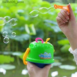 Novelty Games Baby Bath Toys New Children Boys and Girls Blowing Bubble Toys Summer Anti spray Bubble Bucket Outdoor Fun Toys No Water Q240307