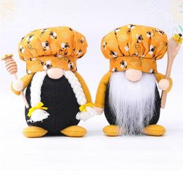 Bee Chef Gnome Man Woman Scandinavian Honey Bee Dwarf Doll Faceless Bee Home Farmhouse Kitchen Decor9165065