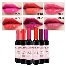 6Pcs Wine Bottle Lip Tint Liquid Lipstick Waterproof Long Lasting Lip Gloss Moisturising Red Lips Lipgloss Cosmetic Tools 240222