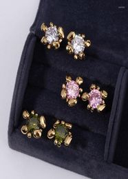 Stud Earrings Women Crystal Colourful Zircon Earrigns Shiny Sparkle Party Jewelry3223459