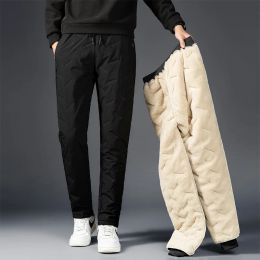 Sweatpants 2023 Plus Size 7XL Mens Winter Thick Warm Sweatpants Windproof Wate Repellent Fleece Joggers Man Thermal Casual Pants Trousers