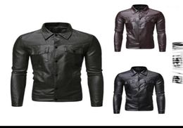 Men039s Fur Faux Motorcycle Jacket Long Button Chain Stand Collar Fashion Casual Warm Top A0344811175