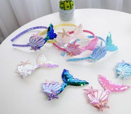 Glitter mermaid Hair Clips Sequins Hairband Barrettes Accessories for Kids Girls Teens Toddlers starfish shell girl039s hairpin9686011