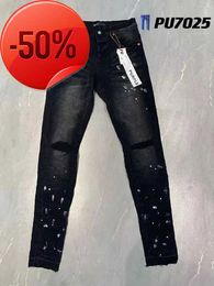Jeans da uomo 2023 viola marca solido streetwear moda nero denim slim stretch {category}