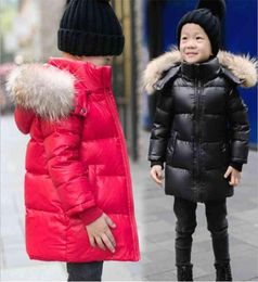 Ywstt Boys girls real raccoon fur collar quilted waterproof duck down jacket outwear kids winter warm snow coat 2109033050972