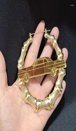 Dangle Earrings Classic Vintage Car Modeling With Big Gold Colored Bamboo And Fish Hook For Woman1324064