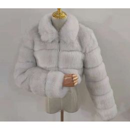 New Faux Coat Spliced Short Long Sleeve Fur Women's Fox Hair 236152
