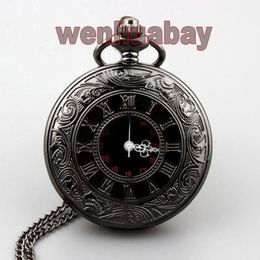 Pocket Watches Retro Steampunk Roman Dual Display Bronze Watch Necklace Pendant For Men And Women Dial 45mm1323i