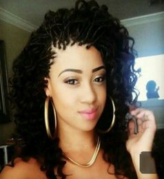 selling black brown blonde short Braids Wig With Baby Hair box braids Synthetic Lace Front Wig short Curly wig for africa wom9344198