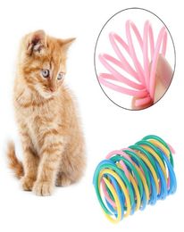 Cat Spring Toy Pet Wide Plastic Colourful Springs Toys Action Durable Interactive6036082