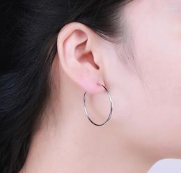 Hoop Huggie Martick Simple Thin 100 925 Sterling Silver Earrings Jewellery For Woman Party Fashion Big Round Bijoux GSE1518462305