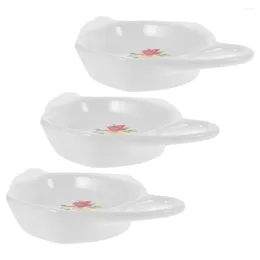 Tea Trays 3Pcs Ceramic Bag Holder Teapot-shaped Seasoning Dish Coasters Spoon Rests Snacks
