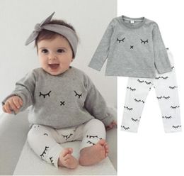 Toddler Clothing Set Newborn Baby Boys Girl Boutique Clothes Suit Grey Sport Tracksuit Legging Warmer White Pant Long Sleeve Outfi6165950