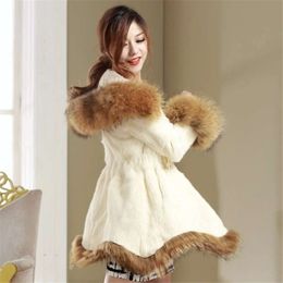 Artificial Women's Medium Length Sheep Cut Velvet Integrated With Haining Faux Fox Fur Patchwork Coat For Slimming In Winter 277581