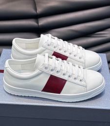 Famous Brand Brushed Leather Sneakers Shoes Men Luxury Footwear Contrasting-colored Side Stripe Lifestyle Casual Walking Discount Footwear