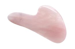 New Health Rose Quartz Jade Guasha Board Natural Stone Scraper Chinese Gua Sha Tools For Face Neck Back Body Acupuncture Pressure 9771220