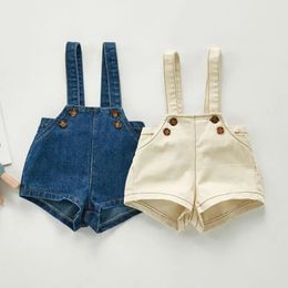 Bobotcnunu Born Born Spring Autumn Baby Ovanols Boys Girls Denim Ovanorys Kids Jumpsuit Children Denim Shorts 240226