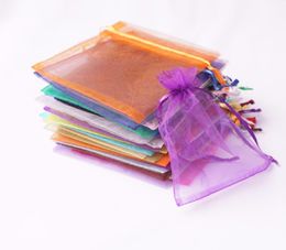 100pcs Organza Drawstring Bags Jewelry Gift Wrap Pouches Wedding Favor Packing Christmas Party Bag 9x12 cm 35x47 inch Multi C9993432