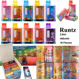 Runtz Disposable Vape Pen With 10 Flavours Packagings Runty 2.0ml Pods 400mAh Rechargeable Battery Empty Device Pods Vaporizer Pen With Push Box