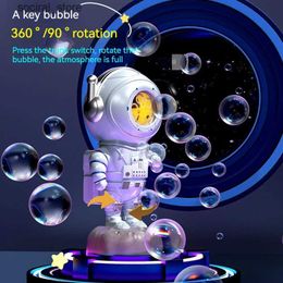 Sand Play Water Fun Fully Automatic Bubble Machine Can Rotate 360 Degrees With One Button To Bubble Rechargeable Childrens Bubble Gun Toy L240307