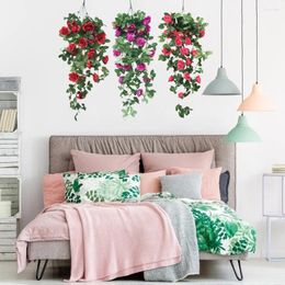 Decorative Flowers Beautiful Silk Living Room Wall Hanging Balcony Rattan Home Decoration Artifical Flower Rose Fake Vine