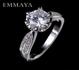 Wedding Rings EMMAYA White Zircon 6 Prong Setting Woman Ring Size 7 8 9 Fashion Whole Jewellery 2024307