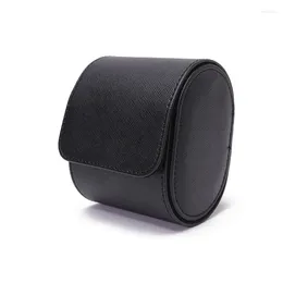 Jewellery Pouches PU Leather Watch Storage Box Travel Single Black K3ND